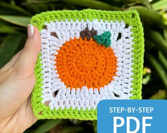 Pumpkin Granny Square Crochet Pattern, Fall Decor (PDF Pattern)