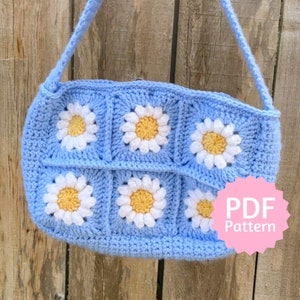 Crochet Daisy Granny Square Bag Pattern PDF, Granny Square, Crochet Pattern with Pictures, Crochet Pattern For Beginners, How to Crochet