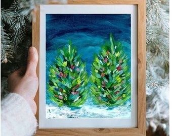 Christmas Prints // Christmas Trees // Giclée // Art // Christmas Art // Holidays // PRINT ONLY