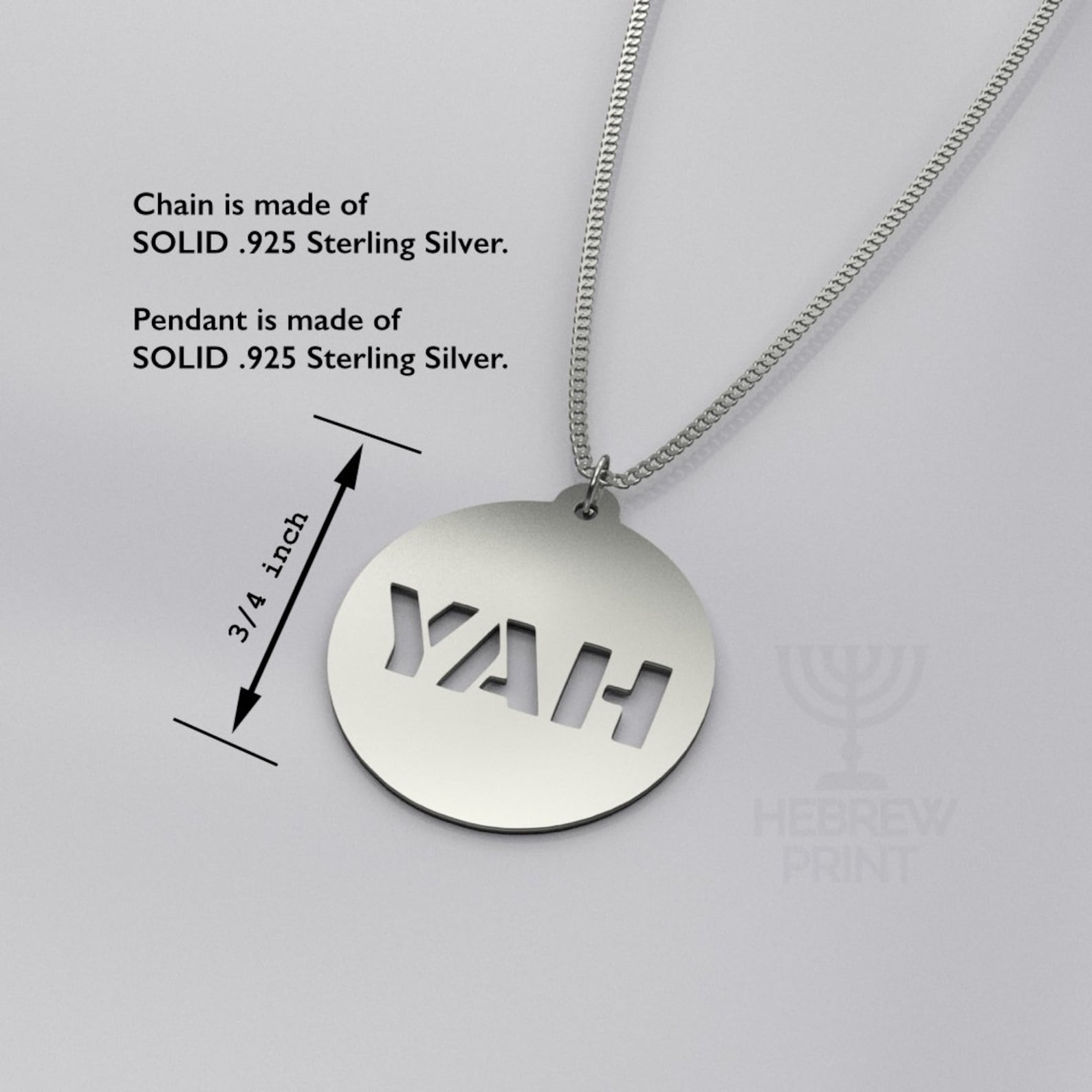 Yah Necklace Hebrew Israelite Jewelry Yah Pendant Etsy