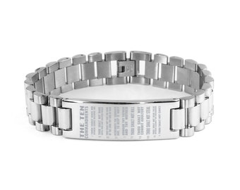 10 Commandments Bracelet, Bible Verse Bracelet, Hebrew Israelite Bracelet - Ladder Stainless Steel Bracelet