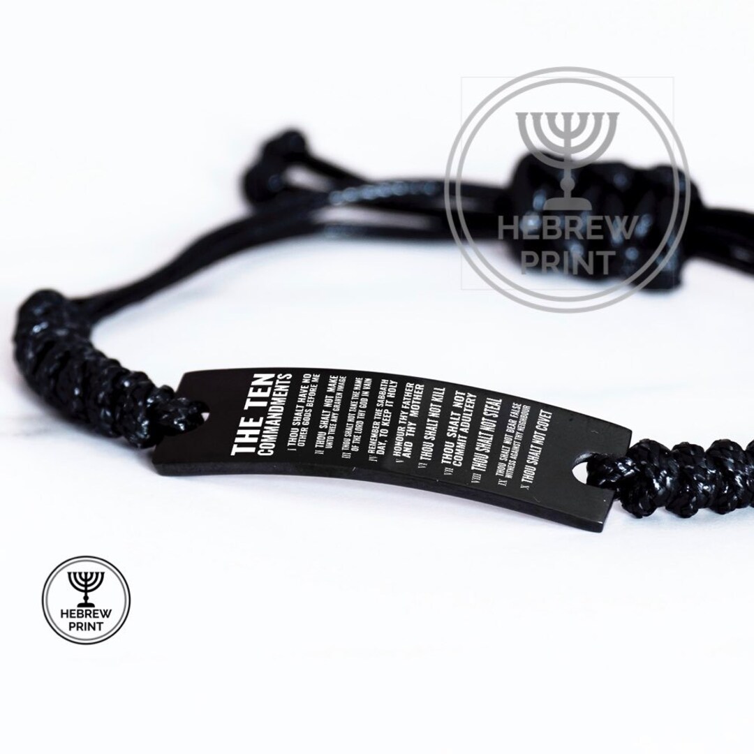 The 10 Commandments Bracelet, Bible Verse Bracelet, Hebrew Israelite