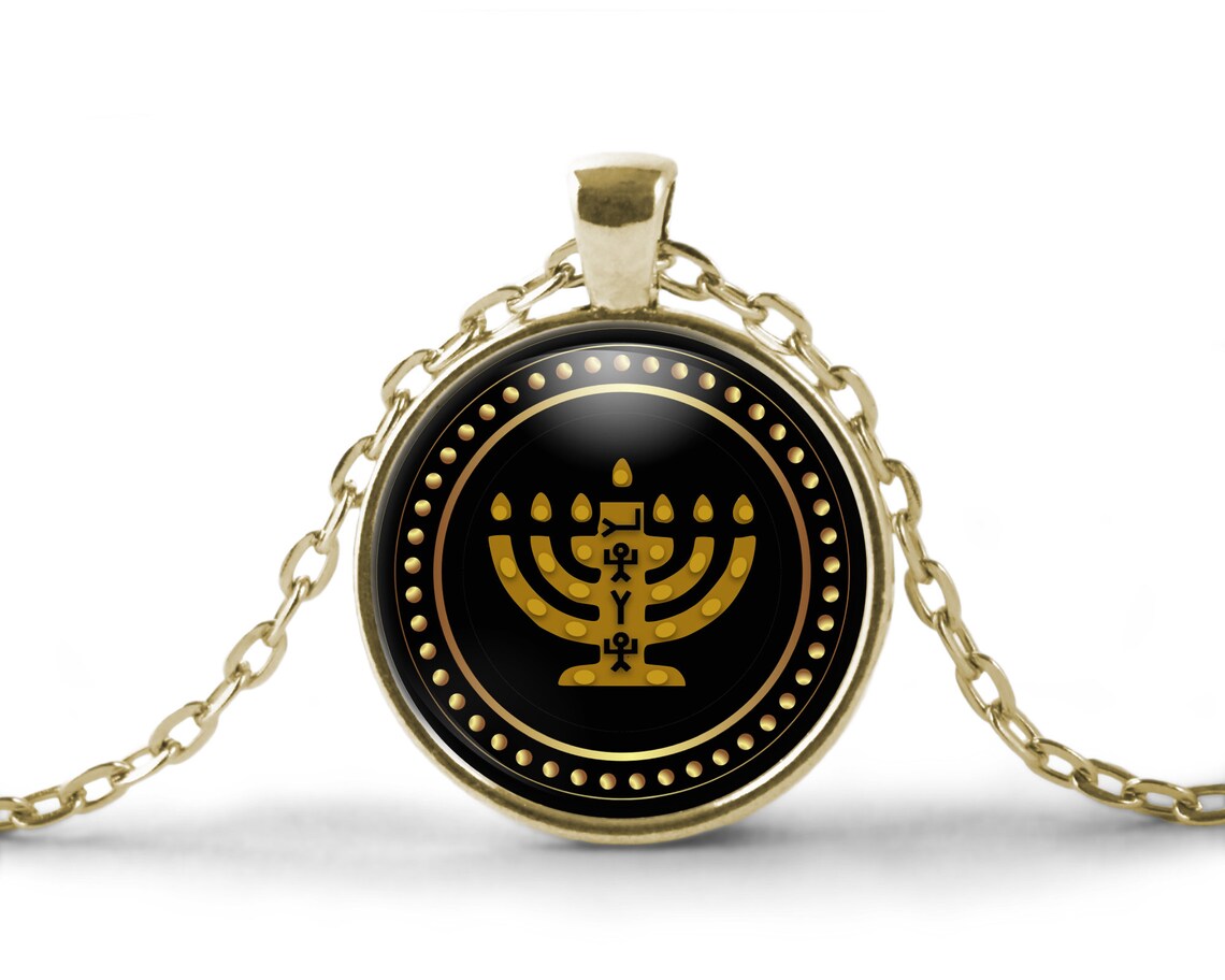 Menorah Necklace 7 Branch Menorah Necklace For Men or Women Etsy