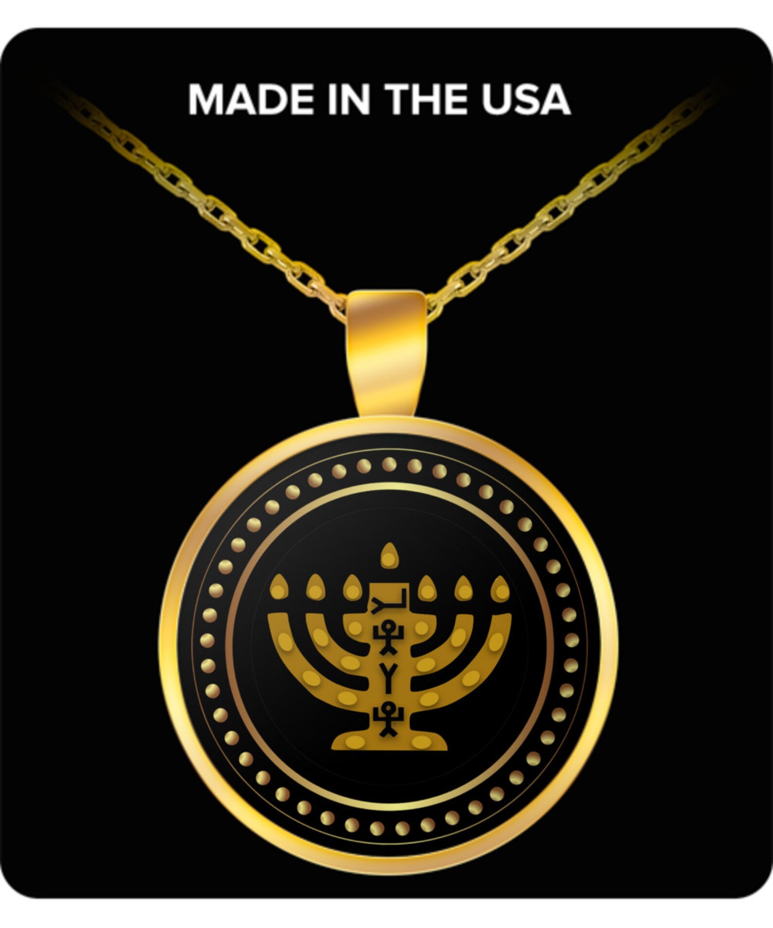 Menorah Necklace 7 Branch Menorah Necklace For Men or Women Etsy