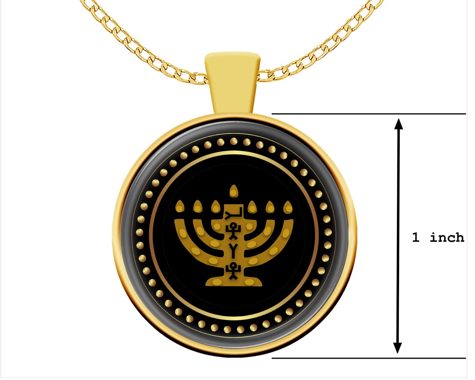 Menorah Necklace 7 Branch Menorah Necklace For Men or Women Etsy