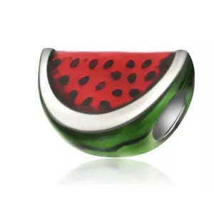 Watermelon Charm, Watermelon Slice, Sterling Silver, Charm for Charm Bracelet, Watermelon Jewelry, Fruit Charm, Fruit Jewelry