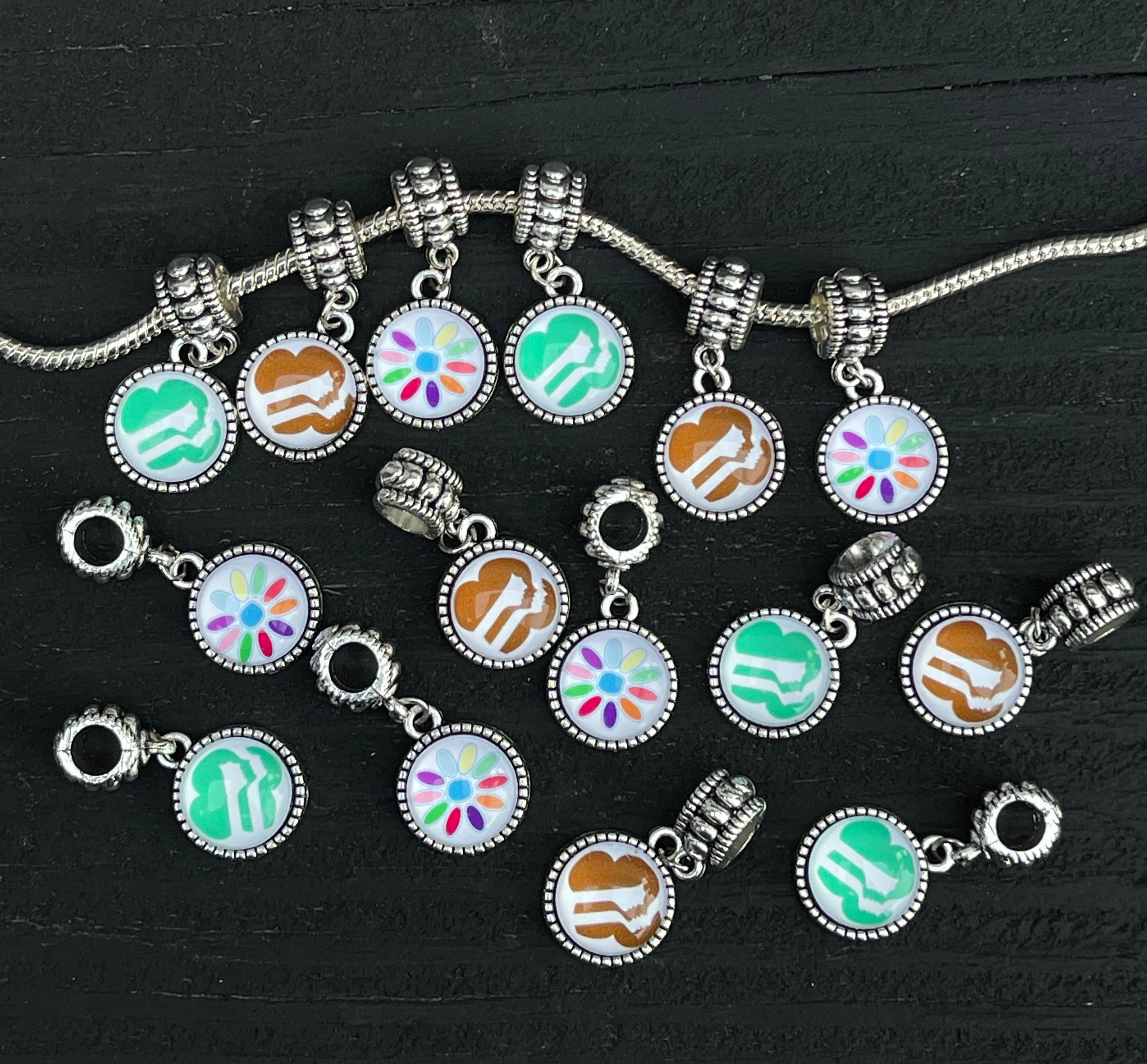 Girl Scouts Brownie Daisy 12mm Dangle Dangler Bead // Charm Etsy