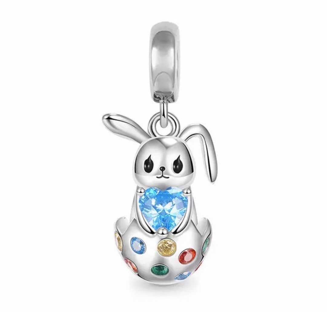 Easter Rabbit Charm, Sterling Silver, Fits Charm Bracelet, Easter Charm