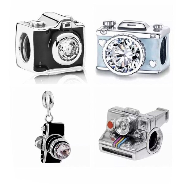 Camera Charm, Sterling Silver, Camera Capture Life Every Moment Counts, Charm for Charm Bracelets,  Photographer Charm, Camera Jewelry