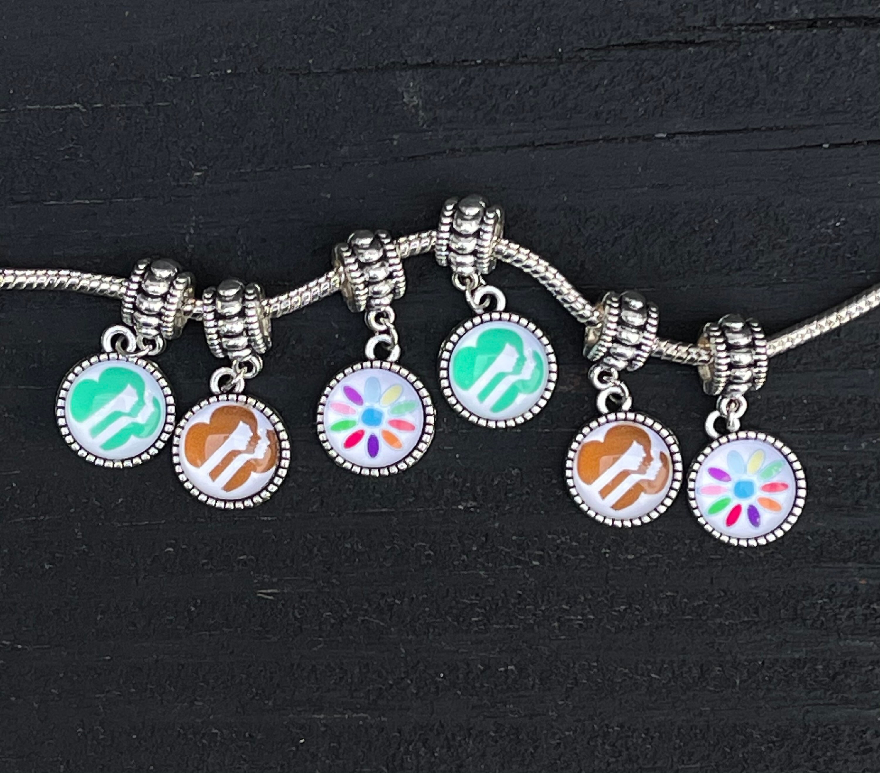 Girl Scouts Brownie Daisy 12mm Dangle Dangler Bead // Charm Etsy