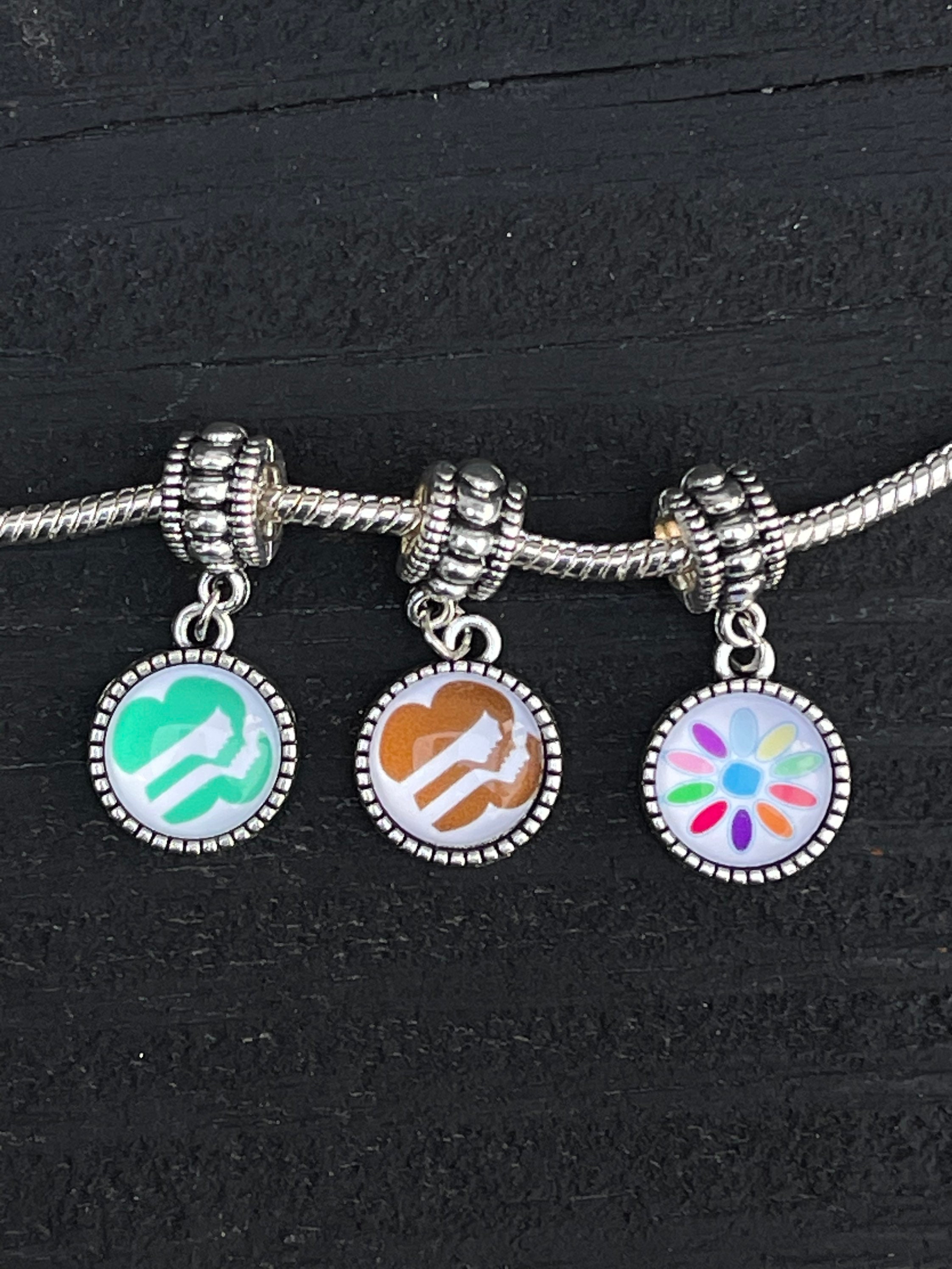 Girl Scouts Brownie Daisy 12mm Dangle Dangler Bead // Charm Etsy