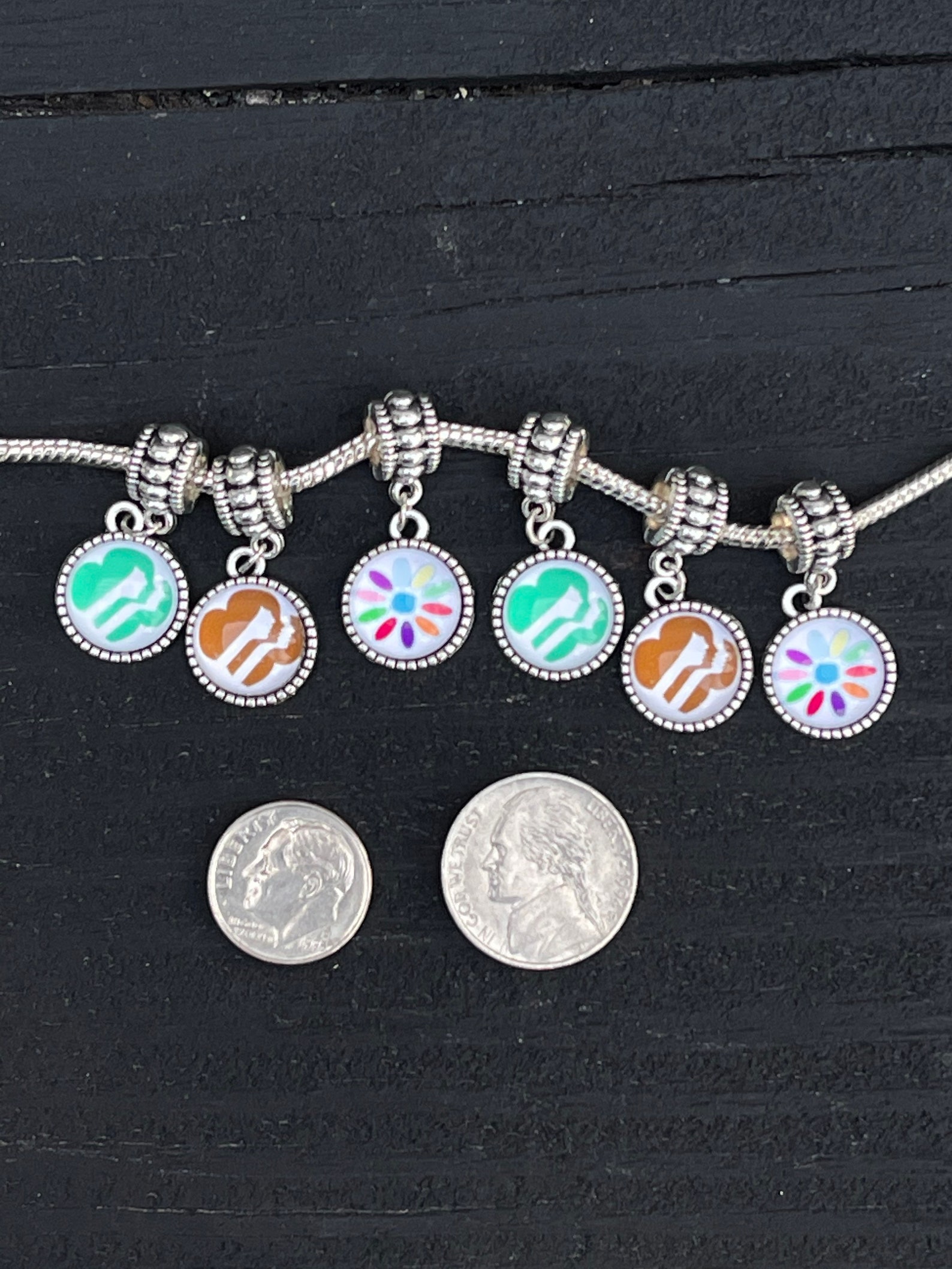 Girl Scouts Brownie Daisy 12mm Dangle Dangler Bead // Charm Etsy