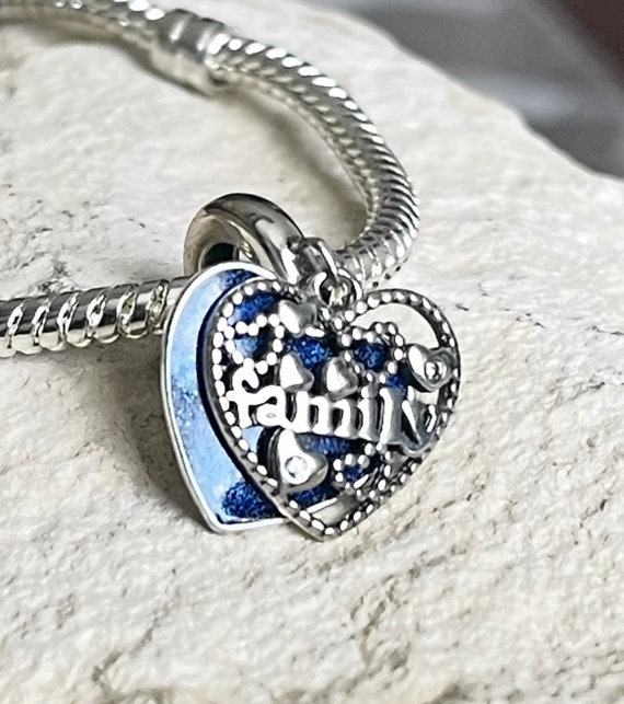 Sterling Silver Blue Heart Charm
