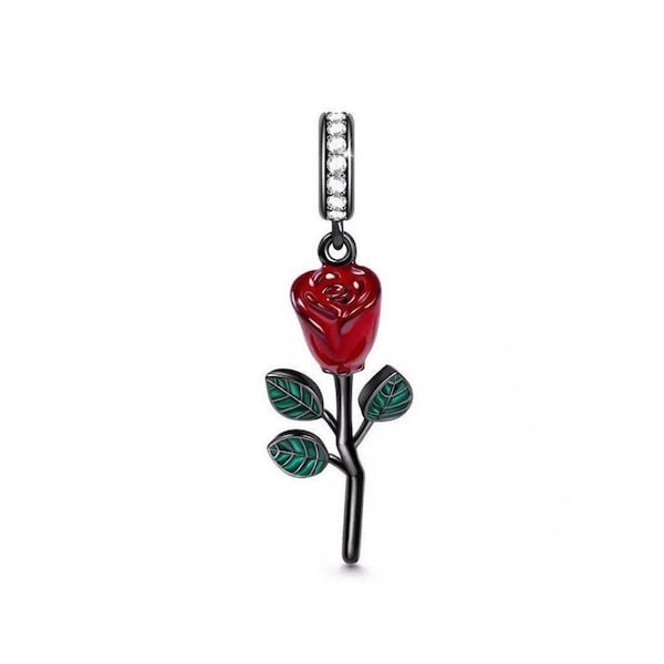 Red Rose Charm Etsy