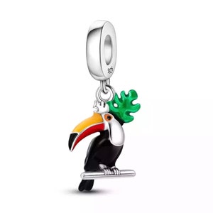 Toucan Charm, Charm for Charm Bracelet, Sterling Silver, Gifts for Her, Toucan Jewelry, Bird Charm, Toucan Dangle Charm, Bird Dangle