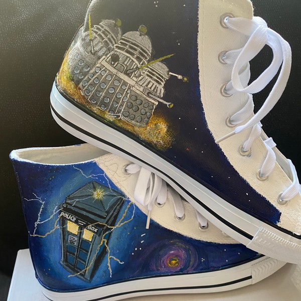 Adult Hand painted Film/Tv shows high/low top trainers.