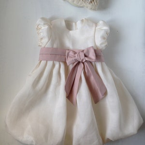 baptism dress girl handmade in Italy silk linen cotton ELISA zdjęcie 2