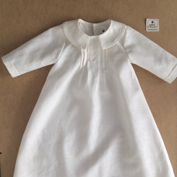 baptism christening gown boy or girl fine cotton SIMON