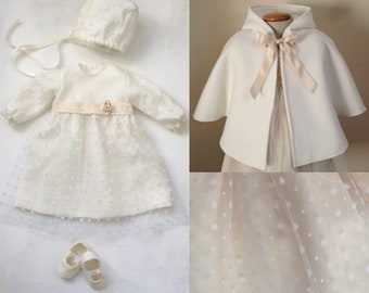 baptism dress + cape one price set price girl dress spring summer christening ceremony CHARLOTTE