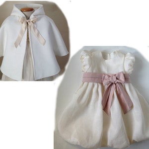 baptism dress girl handmade in Italy silk linen cotton ELISA zdjęcie 7