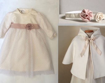 baptism dress + cape one price set price girl dress spring summer christening ceremony CHARLOTTE