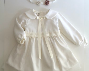 romantic baptism dress lace cotton handmade in Italy MIA