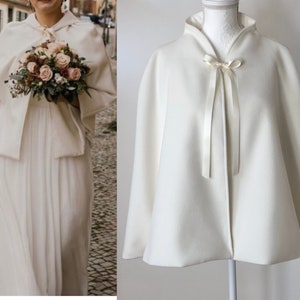 Mariage nuptiale Cape boléro robe veste manteau hiver printemps CLOE image 1