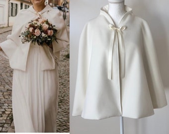 Mariage nuptiale Cape boléro robe veste manteau hiver printemps CLOE