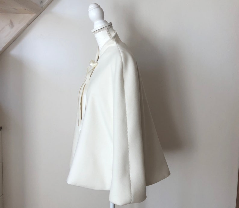 Mariage nuptiale Cape boléro robe veste manteau hiver printemps CLOE image 4