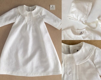 baptism dress winter christening gown + bonnet baby boy or girl Toscana style TUSCANY