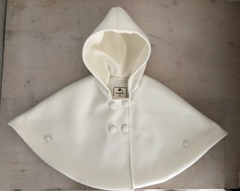 Veste cape bébé fille chaude Manteau fait main en Italie MINA