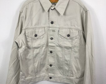levi white denim jacket