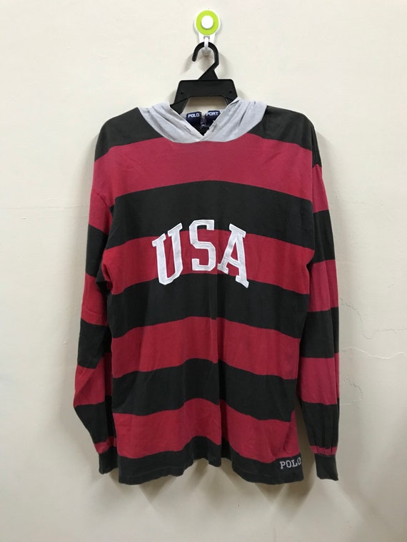 polo sport usa spellout embroidery logo hoodie shi