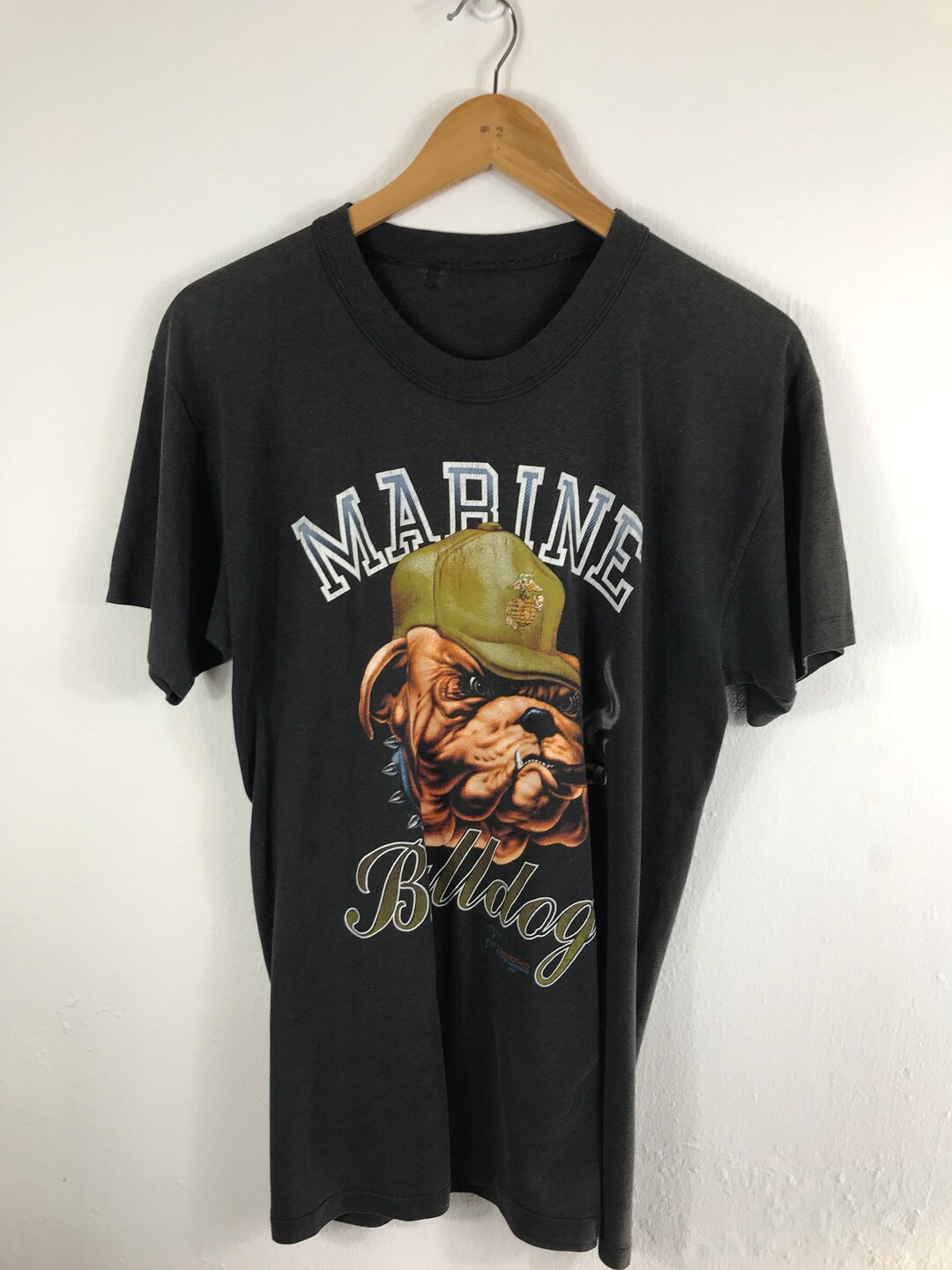 Buy Vintage Marine Bulldog Usmc Army Big Logo Shirt Online in