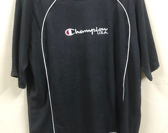 Champion Usa Spellout Embroidery Logo Shirt