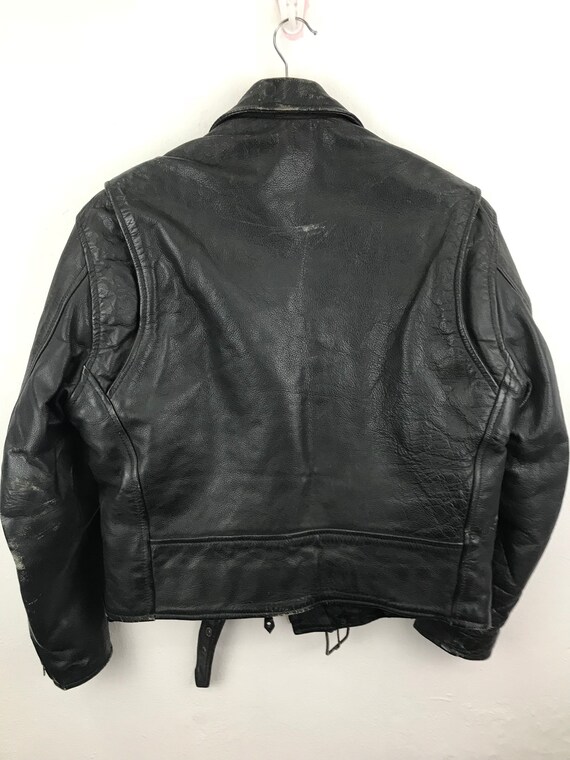 Vanguard Leather Biker Jacket Men/black Leather/biker/moto