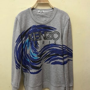 Kenzo Paris Spellout Embroidery Big Logo Fullprint Pullover Sweatshirts Medium Size