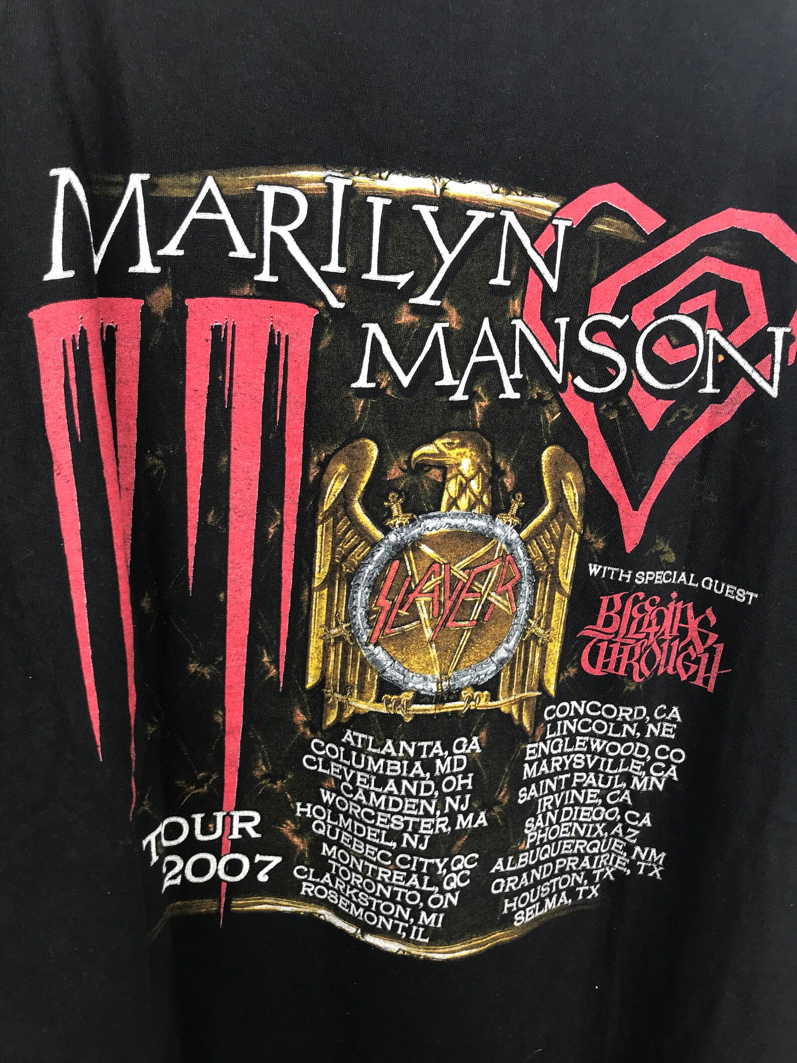 Buy Marilyn Manson//slayer Tour Shirt Large Size Online in India Etsy
