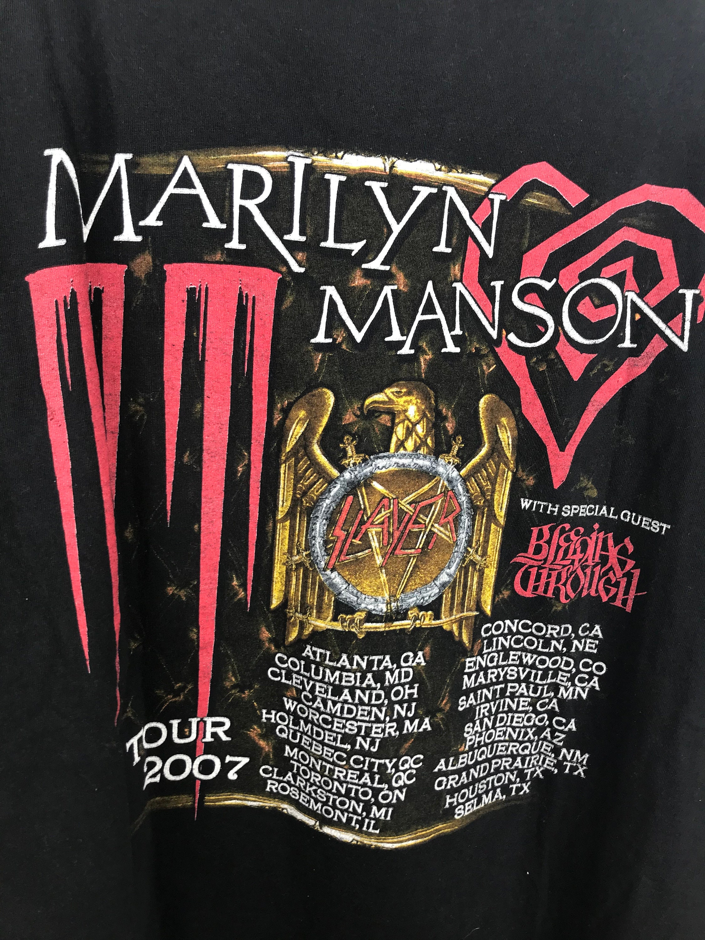 Marilyn Manson//slayer Tour Shirt Large Size - Etsy