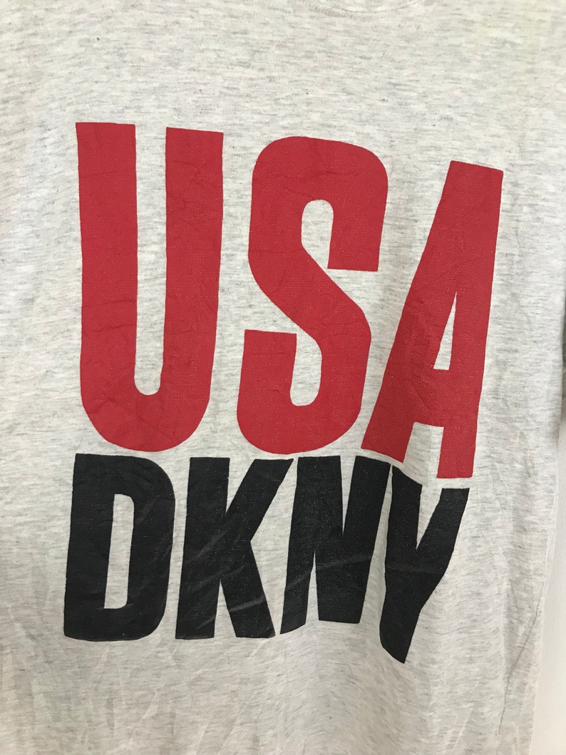 DKNY Usa Spellout Big Logo Shirt Medium Size