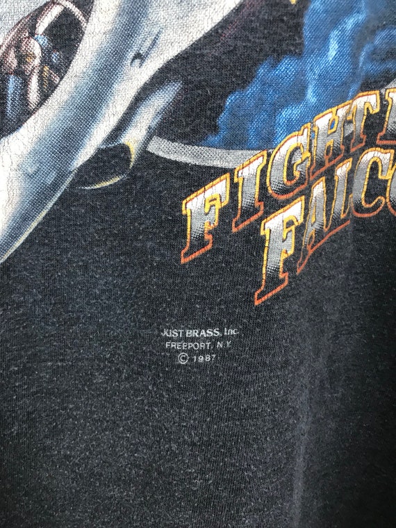 Vintage 3D F-16 Fighting Falcon Just Brass Shirt - image 4