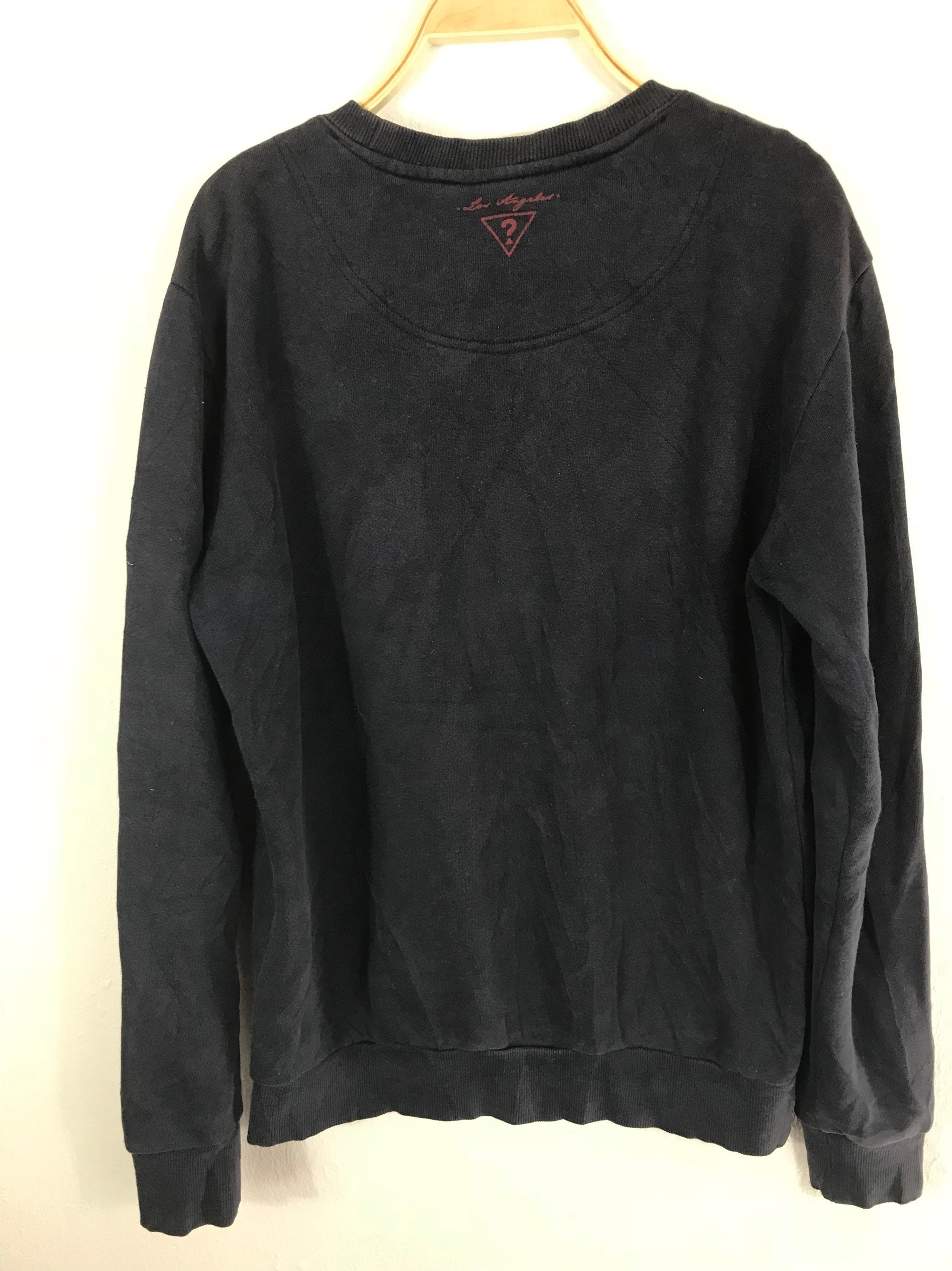 Guess Raro Raro Guess Spellout Velvet Logo PullOver tamaño medio - Etsy España
