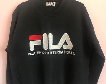 Fila Sports International Spellout Embroidery Logo Crewneck Sweatshirt Small Size