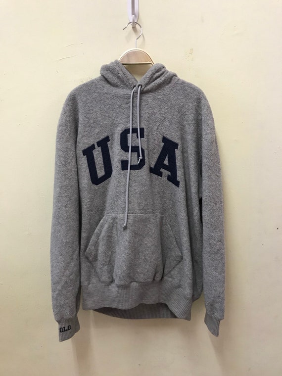 Polo Usa spellout Logo hoodie medium size
