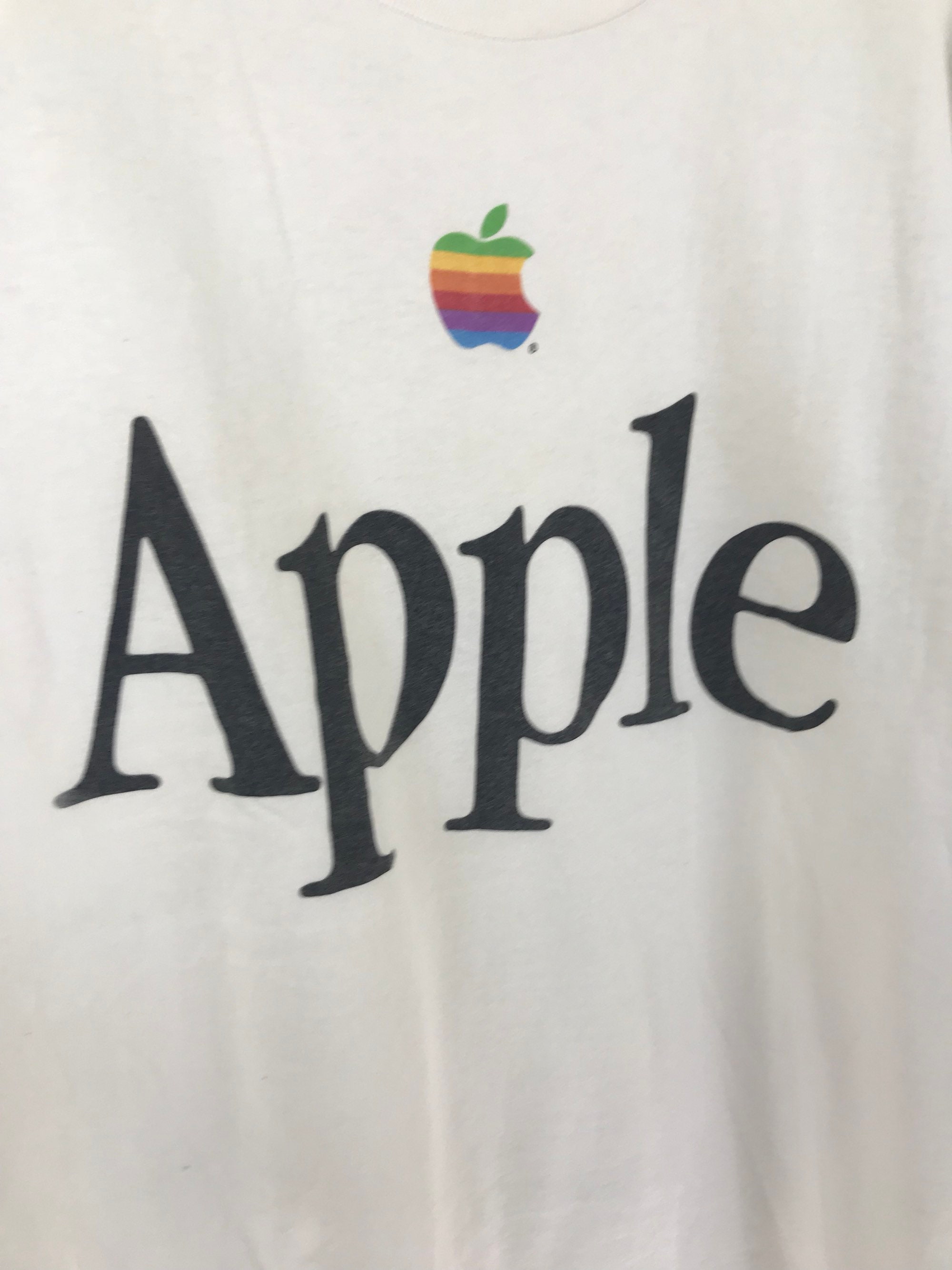 Rare Apple Spellout Big Logo Shirt Large Size Made in Usa - Etsy