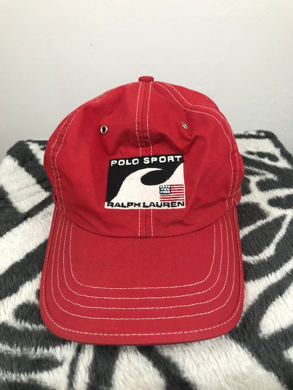 Rare Polo Sport Ralph Lauren Spellout Embroidery Logo Caps One 