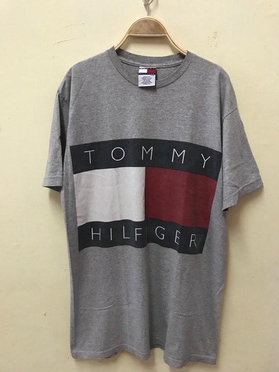Tommy Hilfiger Big Logo Flag Shirt Made in - Etsy