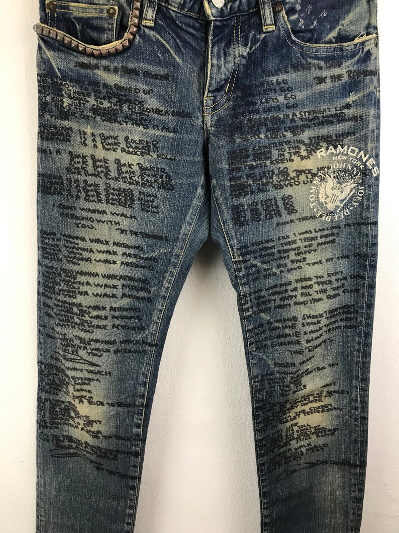 Hysteric Glamour Jeans X Ramones Lyrics Song Sheena is A Punk - Etsy
