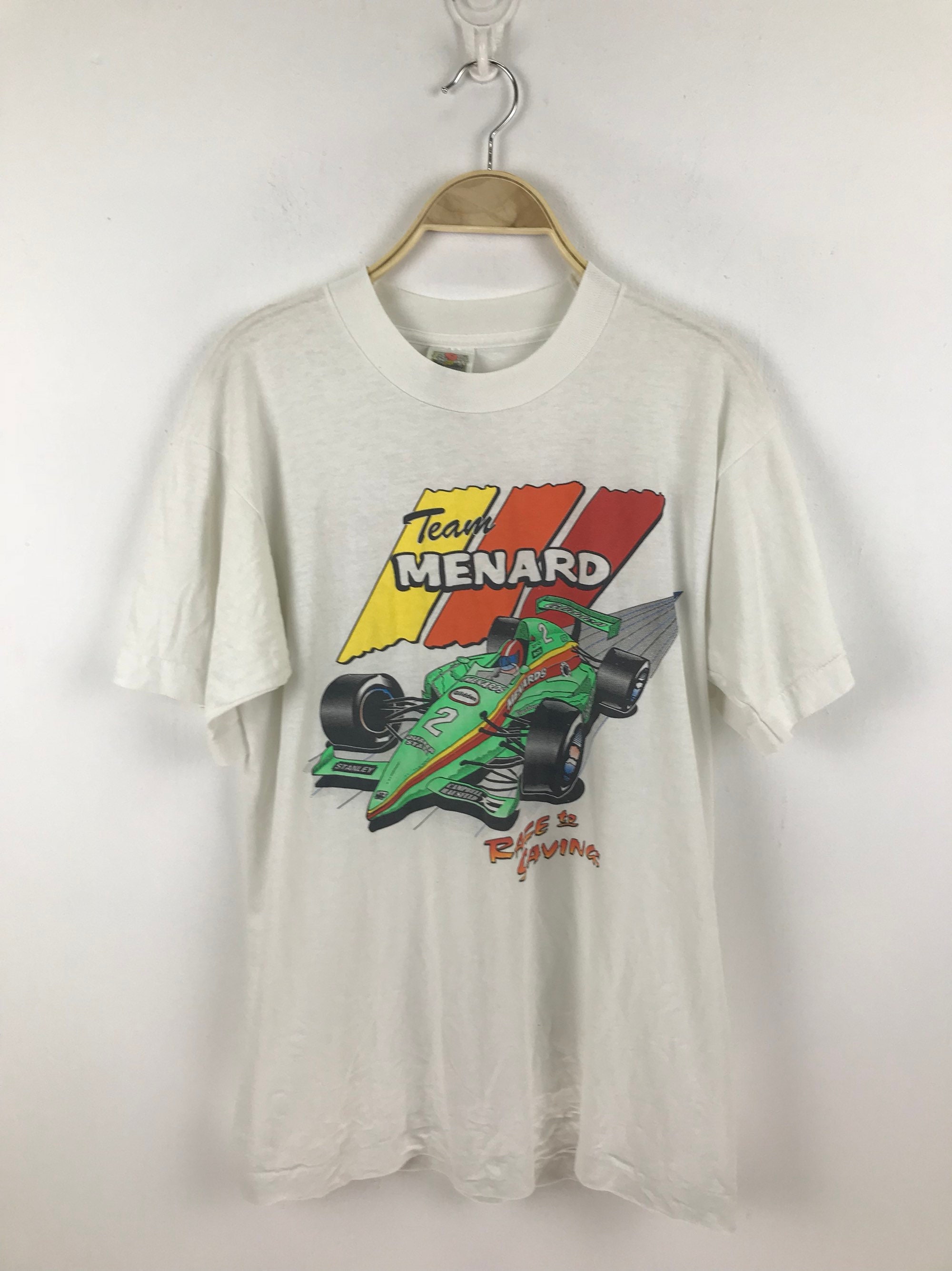 Vintage Team Menard Racing to Saving Spellout Logo Shirt Medium Size ...