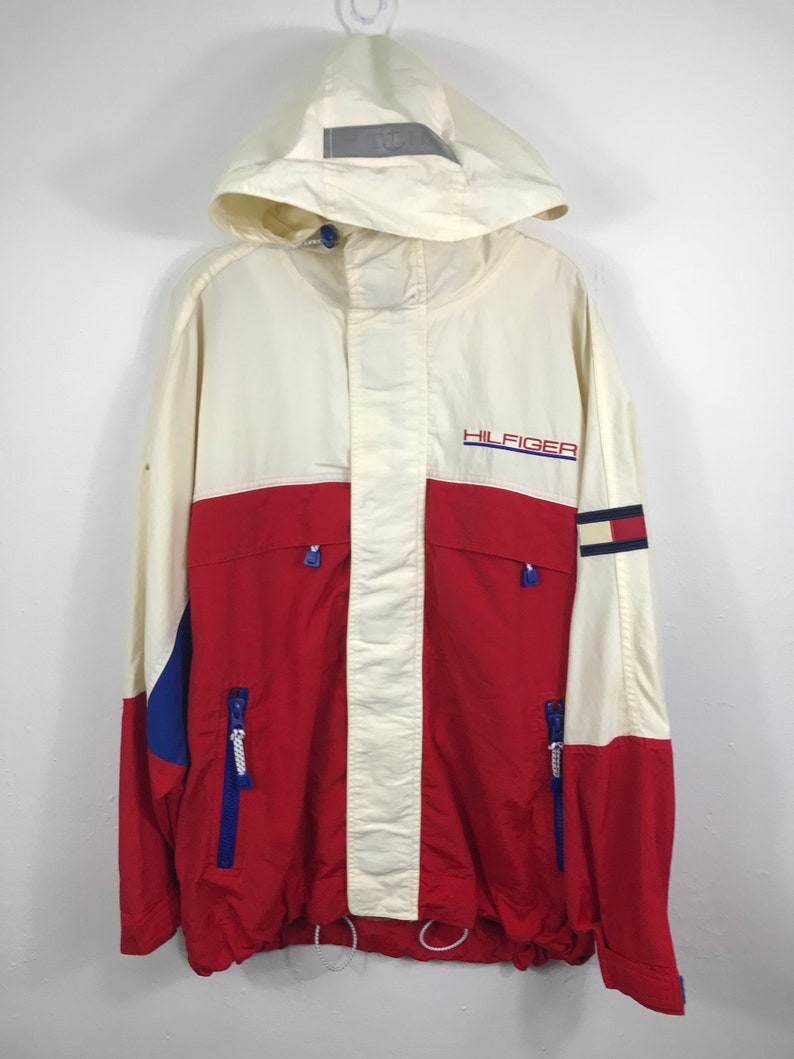 Rare Tommy Hilfiger Colour Block Jacket Small Size